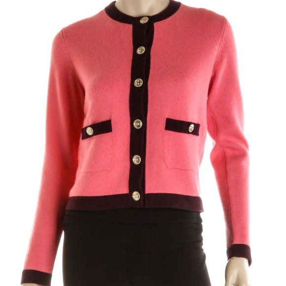 CHANEL Sweaters - ❌SOLD❌ CHANEL 100% Cashmere Two-Tone CC Button Cardigan (fits S/M)